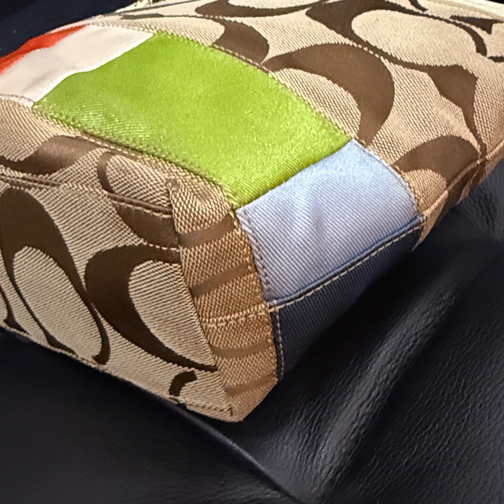 Coach Tan and Multicolor Patchwork Tote - Picture 5 of 13